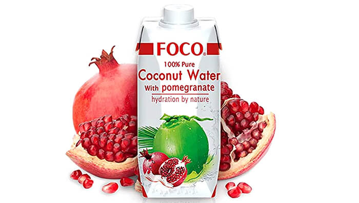 FOCO Kokosová voda s granátovým jablkem
